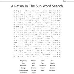 A raisin in the sun crossword puzzle