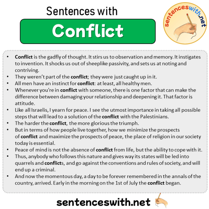 What conflict is indicated by the underlined sentences