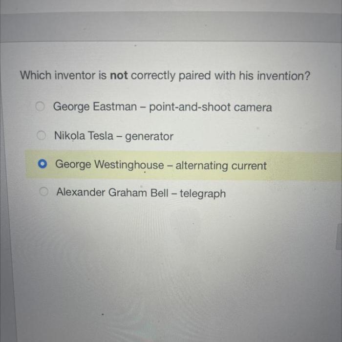Which inventor is correctly paired with his invention